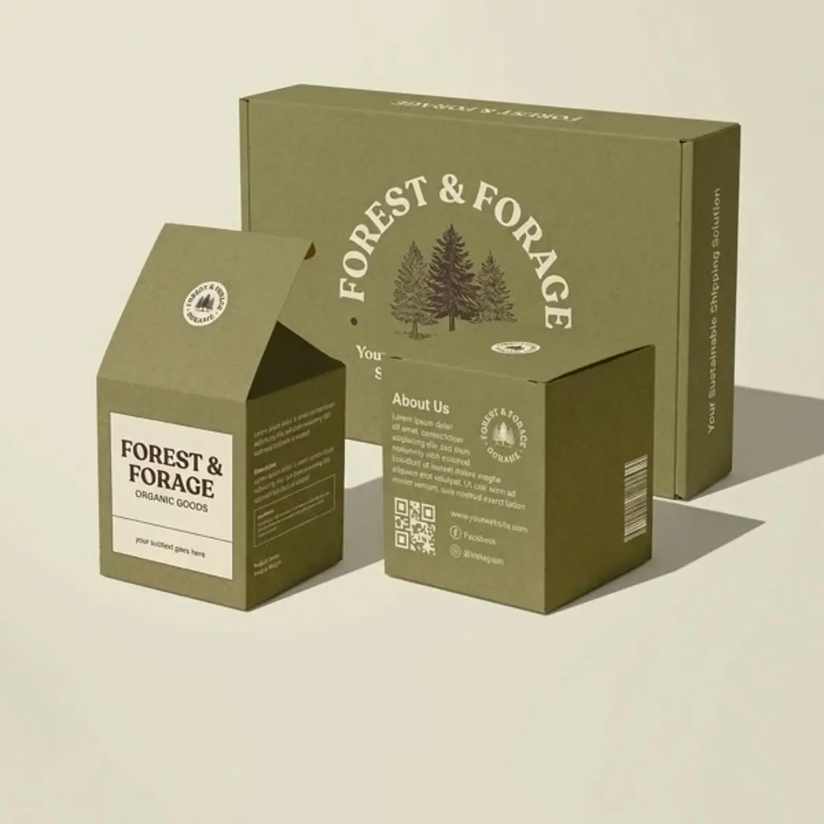 Retail and e-commerce packaging with branded inserts