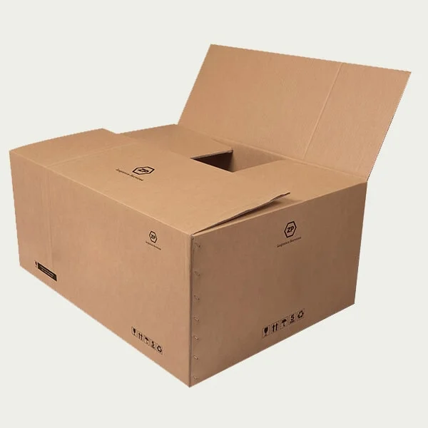 Corrugated shipping boxes printed with brand artwork